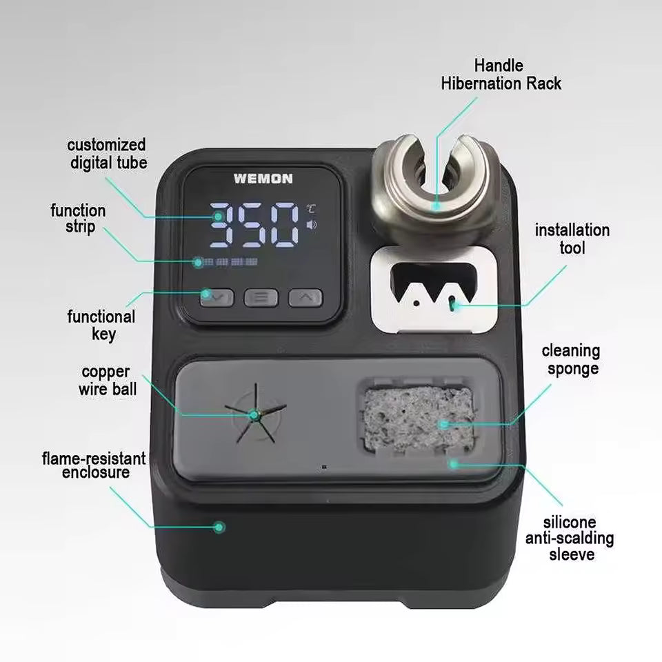 WEMON K21A 75W Smart Soldering Station – Portable T210 Iron for Precision Repair